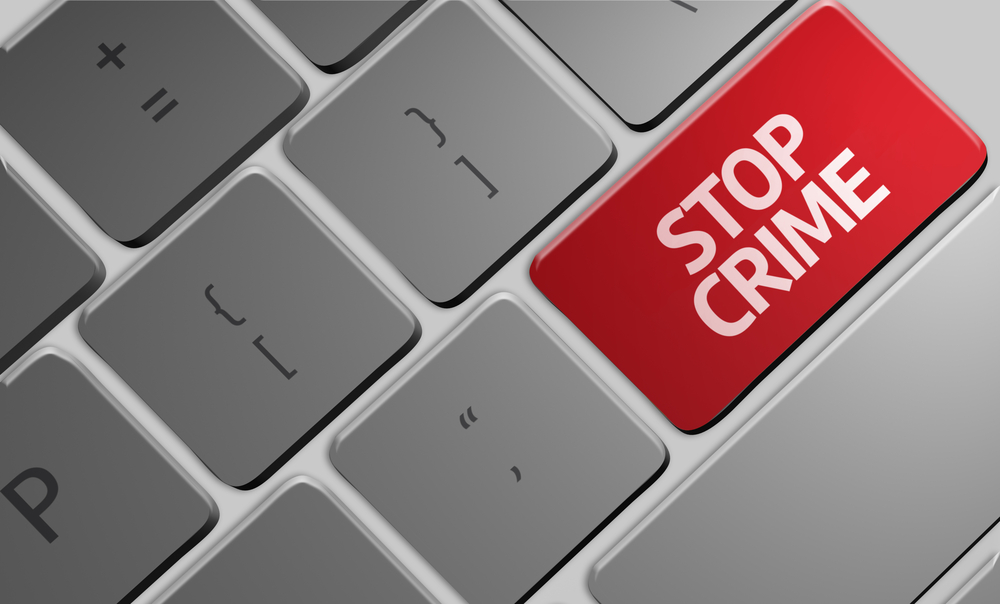 Computer keyboard with word Stop Crime